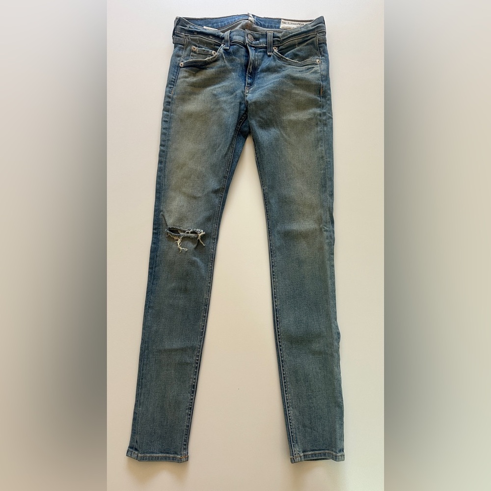 rag & bone Blue Skinny Jeans Distressed